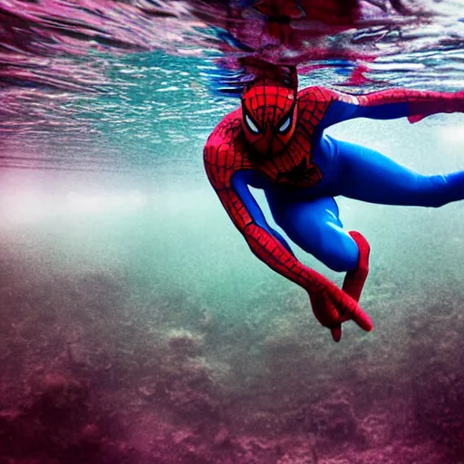 Image similar to underwater shoot photo of Spiderman