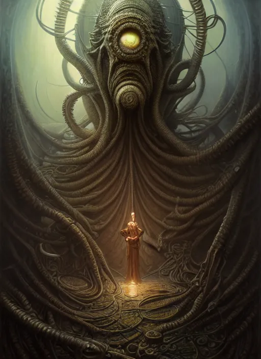 Prompt: portrait shot of cthulu in a scenic dystopian environment, intricate, elegant, highly detailed, centered, digital painting, artstation, concept art, smooth, sharp focus, illustration, artgerm, tomasz alen kopera, peter mohrbacher, donato giancola, joseph christian leyendecker, wlop, boris vallejo