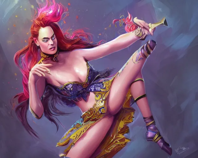 Image similar to margot robbie as a strong fantasy magician who does magic, colorful spells, fantasy art, in the style of Fernando Juarez, illustration, epic art, fantasy, intricate, elgant, amazing detail, digital painting, artstation, concept art, smooth, sharp focus