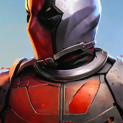 Prompt: greg manchess portrait painting of armored deadpool as overwatch character, totally whack, medium shot, asymmetrical, profile picture, organic painting, sunny day, matte painting, bold shapes, hard edges, street art, trending on artstation, by huang guangjian and gil elvgren and sachin teng