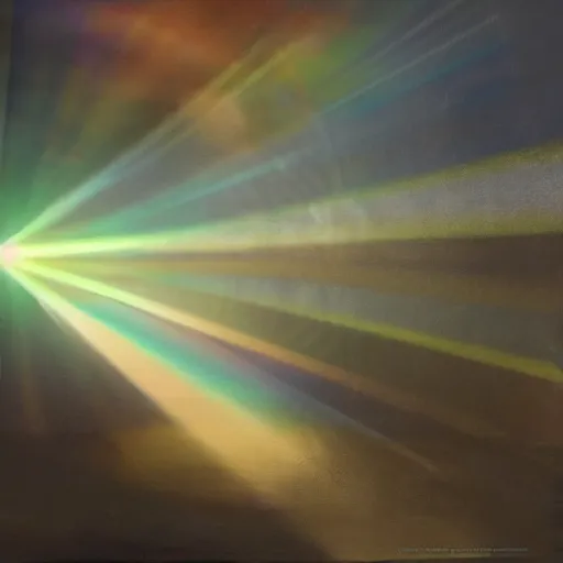 Image similar to rays of light diffracted through prism, by anthony van dyck, artstation
