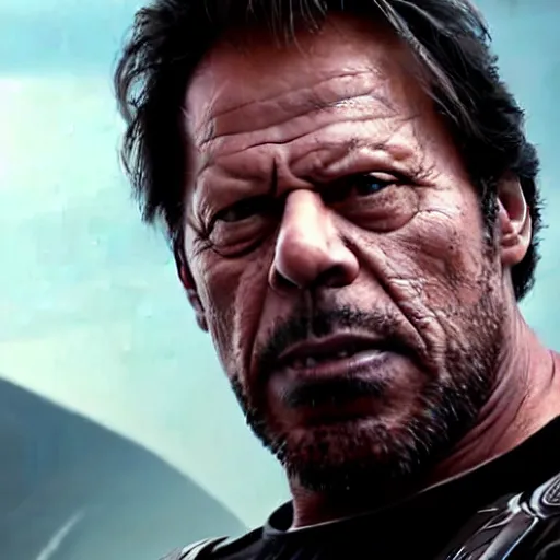 Image similar to A still of Imran Khan as Thanos