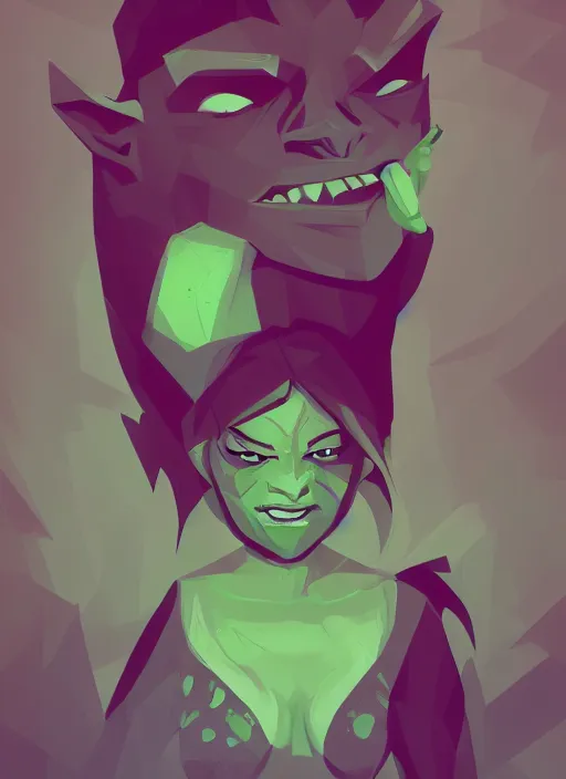 Image similar to green orc female, light green tone beautiful face by anton fadeev