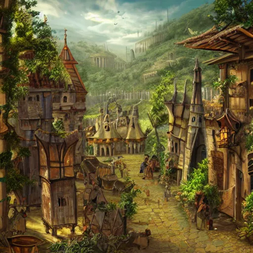 Image similar to medieval jungle city