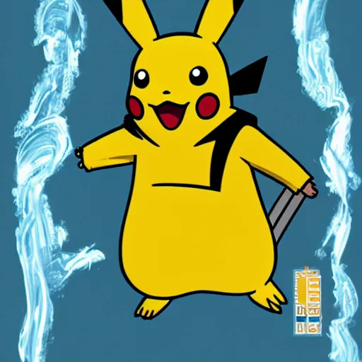 Prompt: pikachu in a hazmat suit, cartoon, thick lines