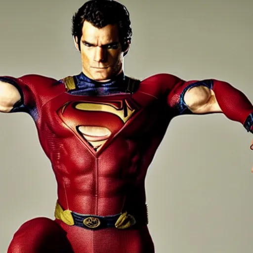 Prompt: Henry Cavill doing dynamic pose, Hirohiko Araki style