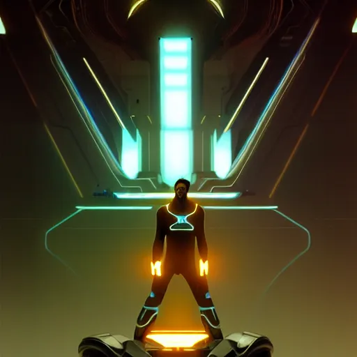 Prompt: tron legacy jesus laughing, diffuse lighting, hyper realistic, concept art, intricate, hyper detailed, smooth, sharp focus, illustration, trending on artstation, art by greg rutkowski and james gurney and alphonse mucha