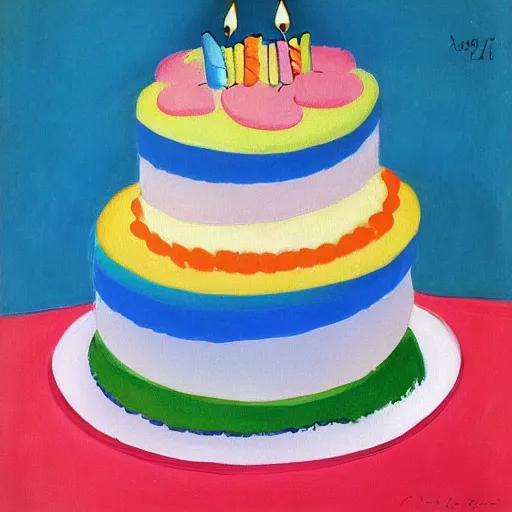 Image similar to birthday cake painting by matisse