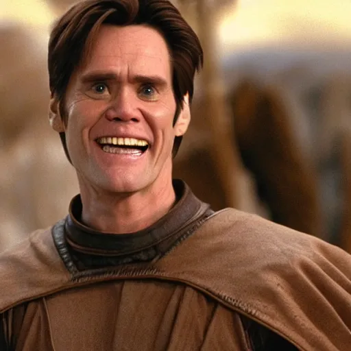 Image similar to Jim Carrey as Anakin Skywalker, movie still