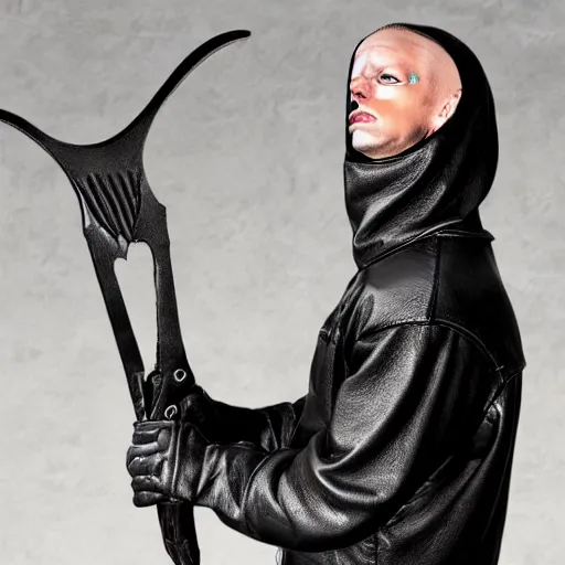 Image similar to grim reaper made of leather