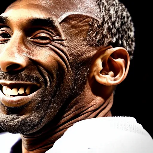 Image similar to portrait of kobe bryant, wrinkled, in his 7 0 s. photograph
