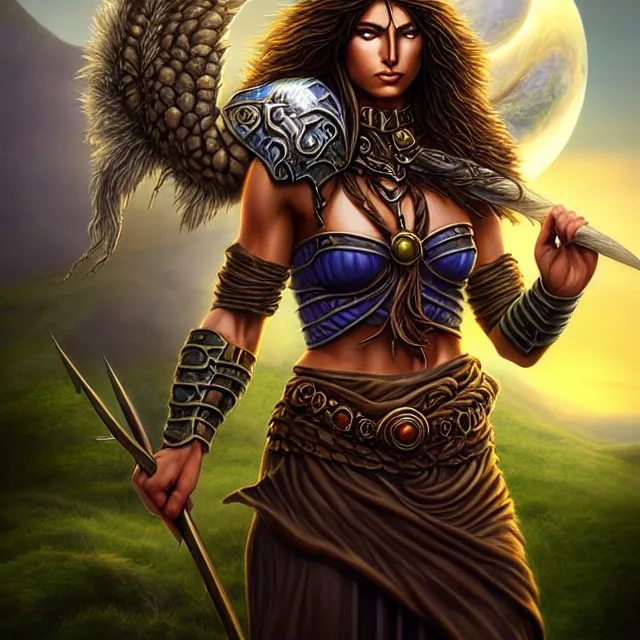 Image similar to druid warrior with earth powers artgerm anne stokes highly detailed 8 k hdr smooth sharp focus high resolution award - winning photo photorealistic