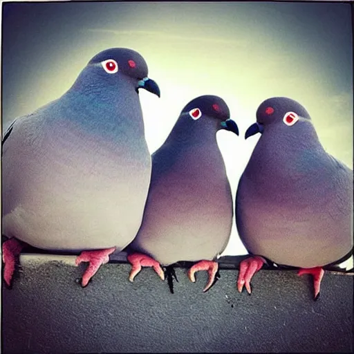 Prompt: “the next big album cover from the hottest pigeon rap group this year!, album cover, photo”