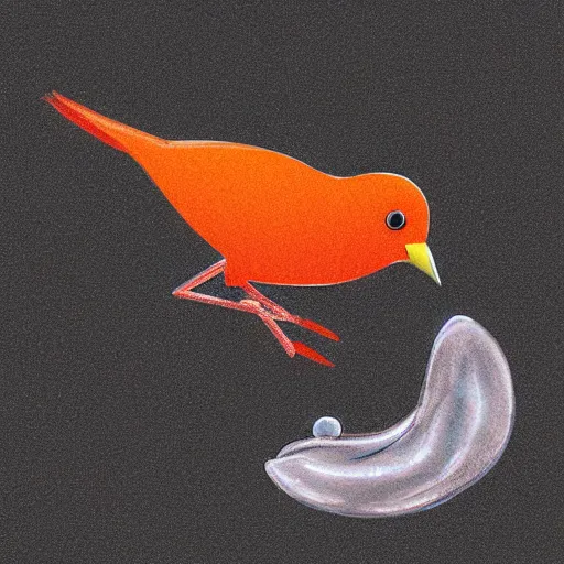 Prompt: a bird dropping a turd on a car, digital art