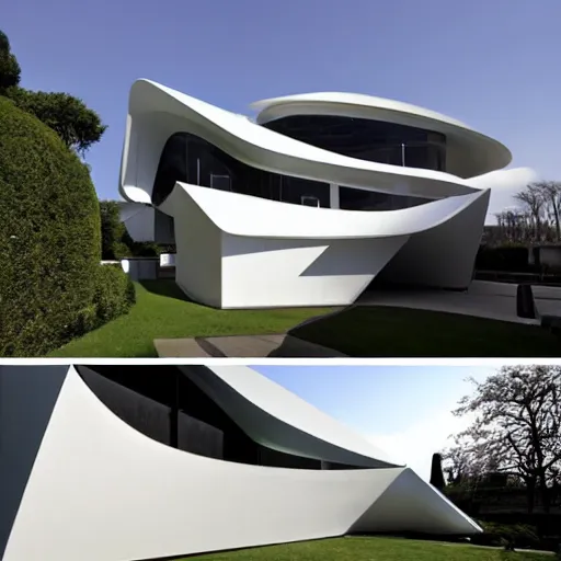 Image similar to house designed by zaha hadid