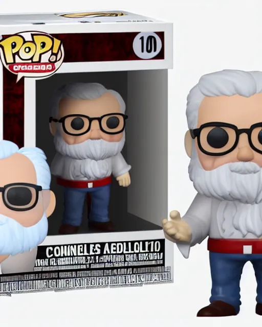 Image similar to full body 3 d render of col sanders as a funko pop!, four, studio lighting, white background, single body, no shadow, blender, trending on artstation, 8 k, highly detailed