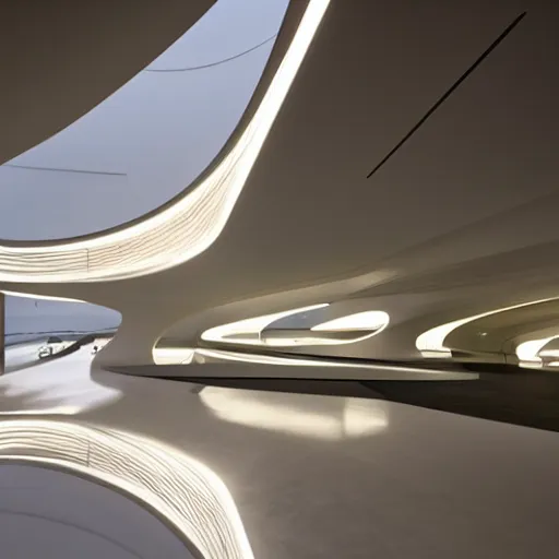 Image similar to stunning museum by Zaha Hadid