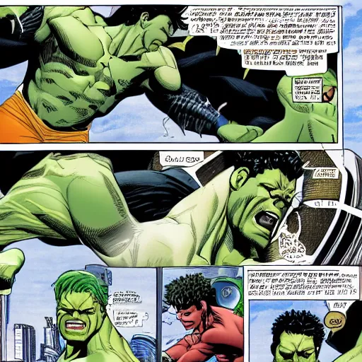 Prompt: Hulk defeating Black Panther, detailed photo, 8k