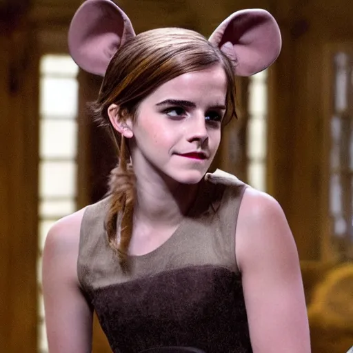 Prompt: Emma Watson as a mouse