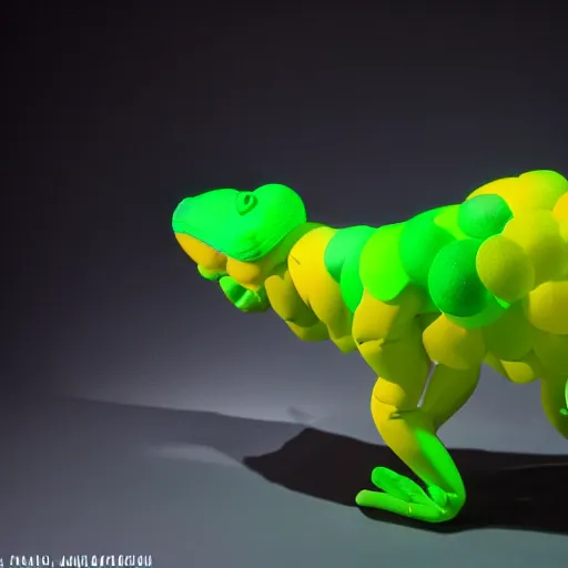 Prompt: chameleon made of balloons by masayoshi matsumoto, studio lighting, 8 k