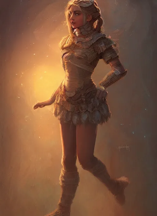 Image similar to beautiful female Dorothy gale, full body character concept, armor, super powers, fantasy, intricate, elegant, highly detailed, digital painting, artstation, concept art, shining, sharp focus, illustration, art by stanley lau