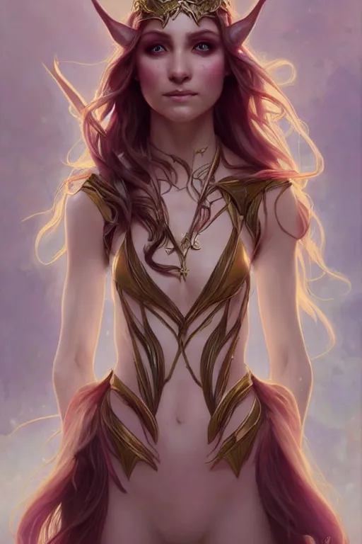 Image similar to beautiful elven princess, accurate anatomy, only two hands, highly detailed, digital painting, artstation, concept art, smooth, sharp focus, illustration, oil painting, 8K, art by ross tran and greg rutkowski and alphonse Mucha