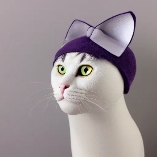 Image similar to cat styled hat highly detailed, smooth, sharp focus