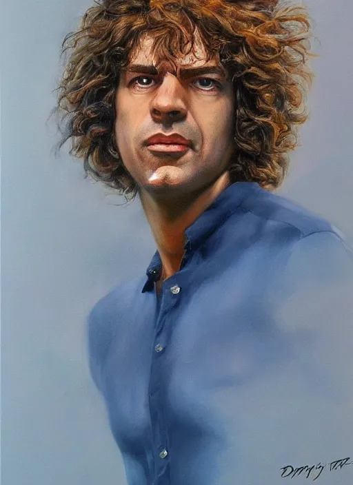 Prompt: a epic portrait of pat metheny, art by boris vallejo and greg danton and denys tsiperko, detailed, hyperrealism, artstation