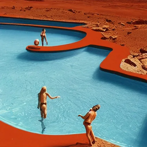 Prompt: pool on mars