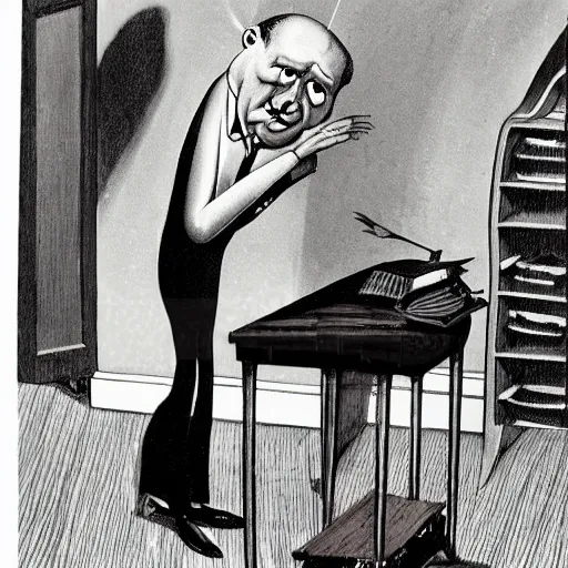 Image similar to a character by Charles Addams