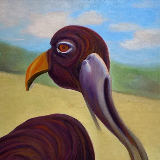 Image similar to a dodo, oil painting