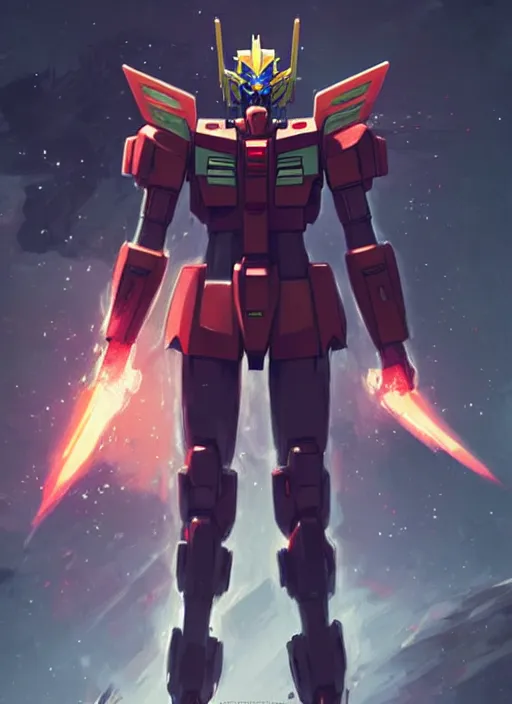 Image similar to portrait epic gundam with sword. highly detailed, digital painting, concept art, smooth, sharp focus, illustration, art by greg rutkowski