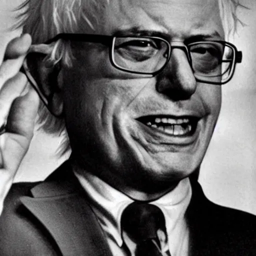 Prompt: bernie sanders as unibomber, vintage photo