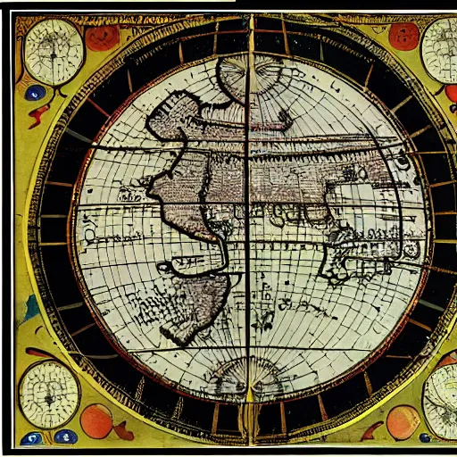 Prompt: 1 6 th century map of the moon