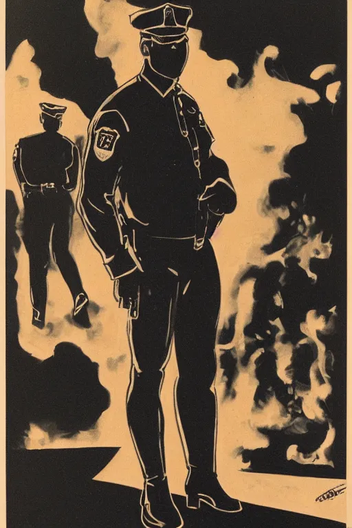 Prompt: cop at night, by tom of finland