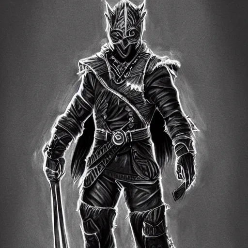 Image similar to a highly detailed drawing of a man wearing a epic shadow hero costume
