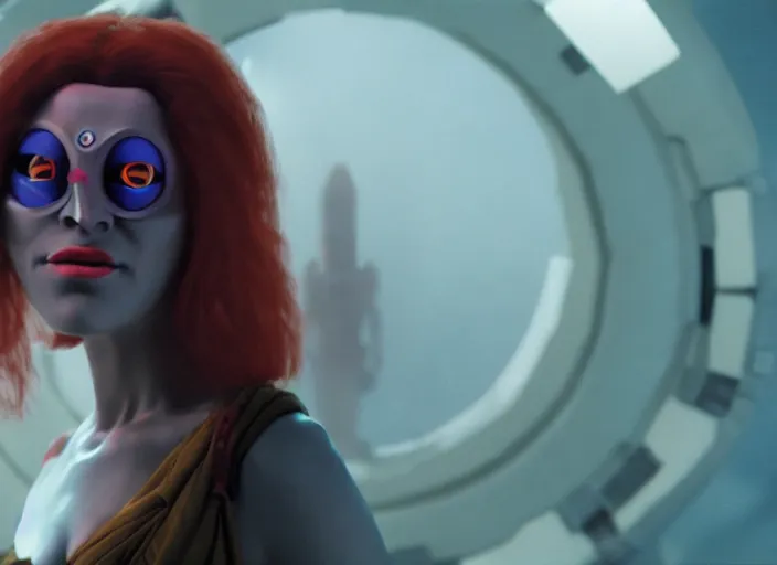 Prompt: film still of leela the cyclops in the scifi movie, 4 k