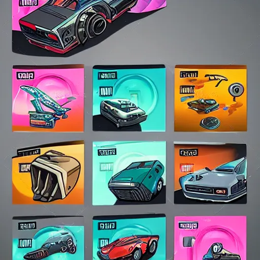 Image similar to car engine car parts concept art card, comic page, realistic fortnite, ui card