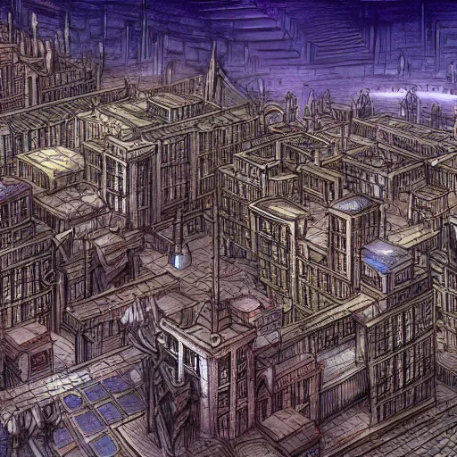 Prompt: planescape art style city wallpaper