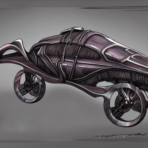 Image similar to dishonored art style retrofuturism car concept, alita battle angel