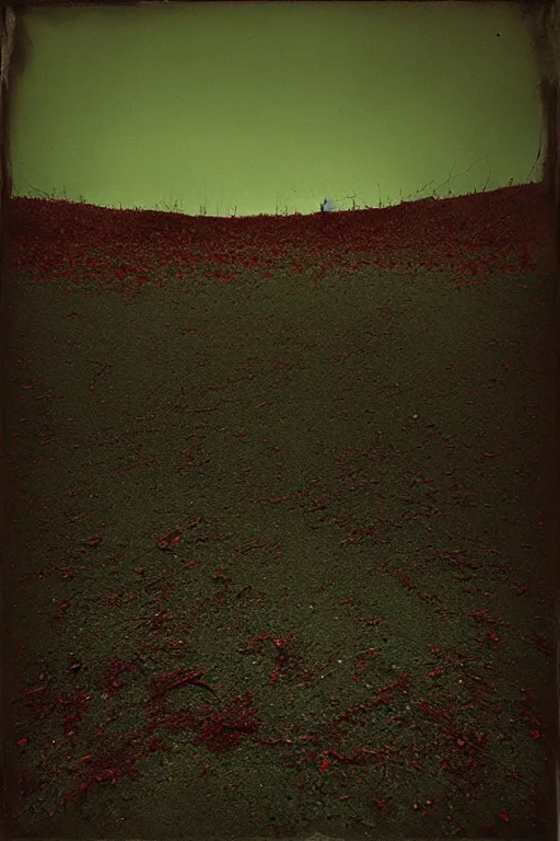 Image similar to decay by geert goiris, award - winning, fine - art photography, dark red and green color scheme