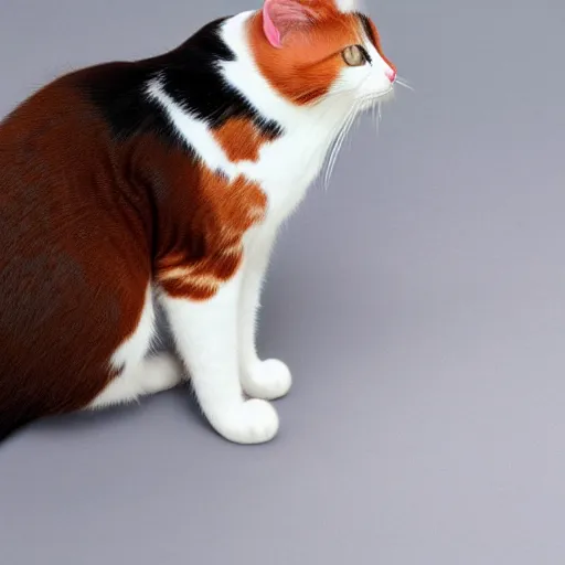 Image similar to a calico kitty side view