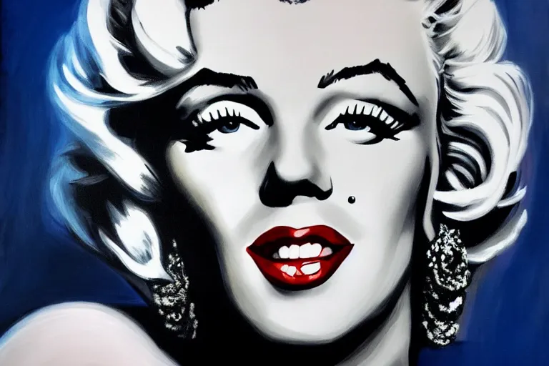 Image similar to Marilyn Monroe. Cinematic. Intricately detailed acrylic painting
