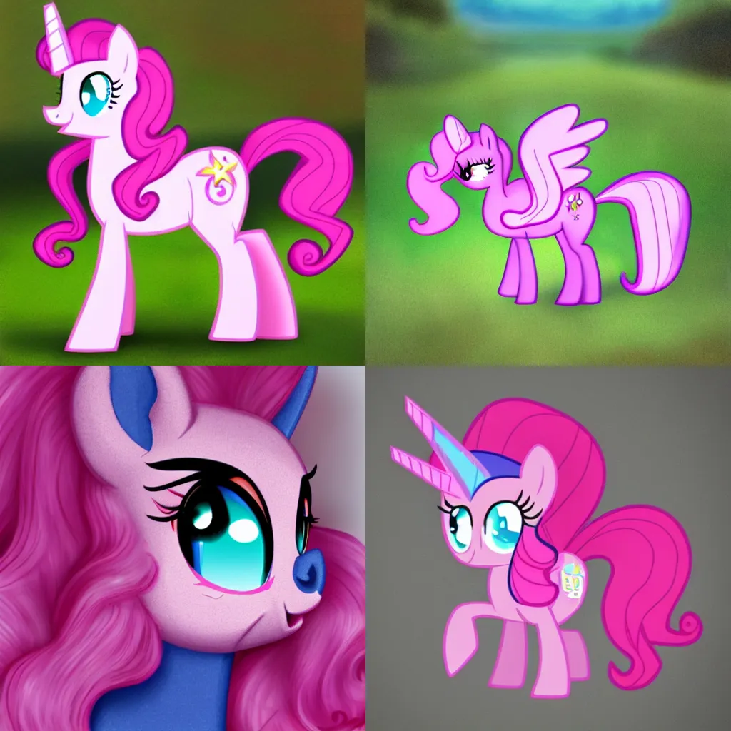 Prompt: realistic photo of pinkie pie my little pony in real life