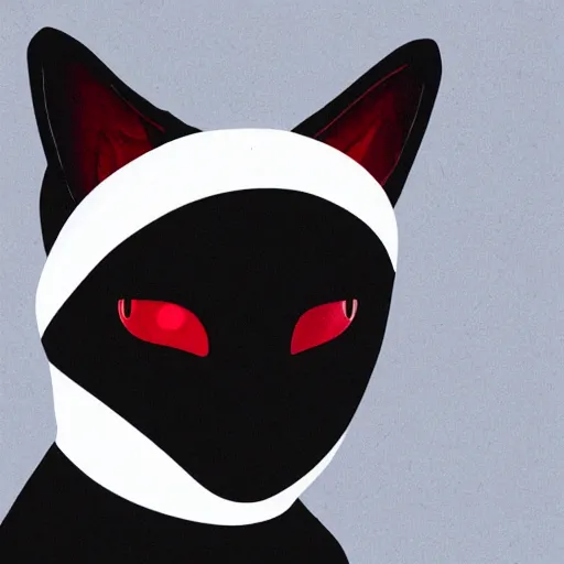 Prompt: a cute black and white cat wearing a red ski mask beanie over its face with black ski goggles, photorealistic