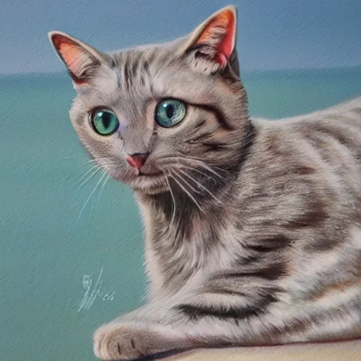 Image similar to a cat on punta larici, photorealistic