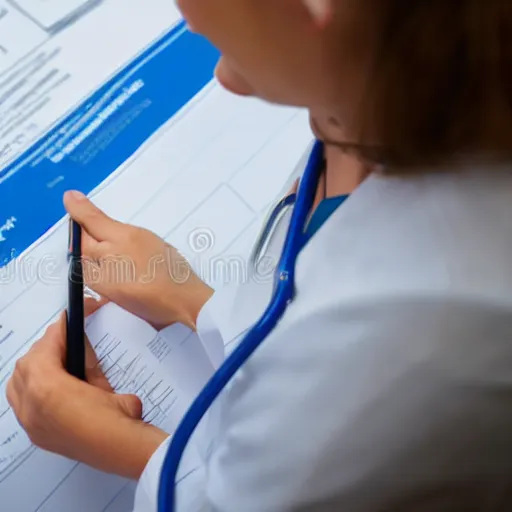 Image similar to Doctor filling a release form. stock photography