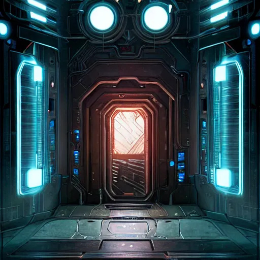 Image similar to an impenetrable vault door, detailed digital illustration by greg rutkowski, cyberpunk, android netrunner