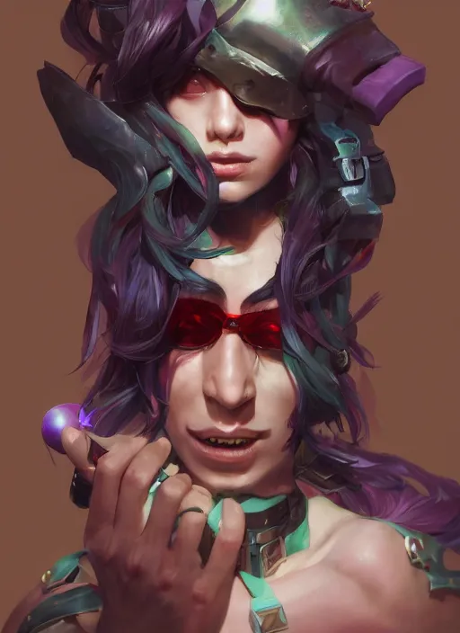 Prompt: charly garcia as a character from league of legends, hyper detailed, digital art, overhead view, trending in artstation, studio quality, smooth render, unreal engine 5 rendered, octane rendered, art style by klimt and nixeu and ian sprigger and wlop and krenz cushart