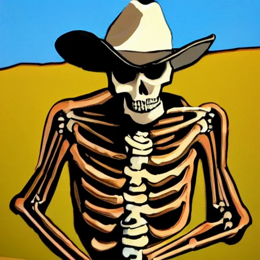 Image similar to cowboy skeleton